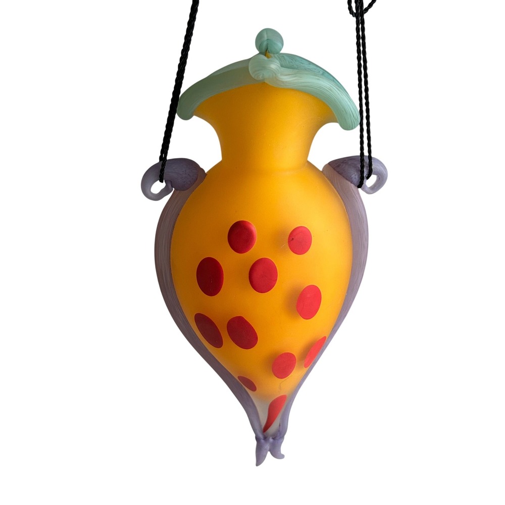 Artisan Hand Blown Art Glass Hanging Vase Abstract Fish Colorful Whimsical
